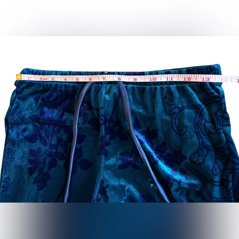 NWT Natori Lush Peony Velour Pajama Set Floral Blue Size Small - Picture 10 of 15